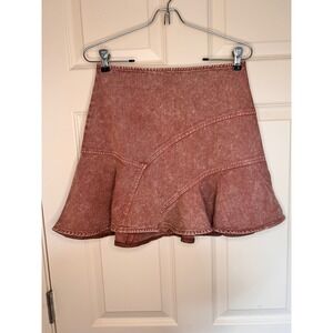 NWT Mustard Seed Corduroy A-Line Mini Skirt With Ruffle Hem Casual Cute Size Med